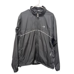 North Face Thin Windbreaker Rainjacket full zip folds into back pocket Size LG